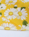 Tecido Crepe GGT Margaridas e Micro Poá Branco e Amarelo