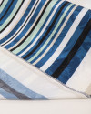 Tecido Crepe Silk Brocado Floral e Listras Verde e Azul