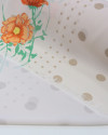 Tecido Crepe GGT Fino Poá e Floral Laranja e Bege