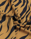 Tecido Crepe Koshibo Leve Animal Print Preto e Marrom