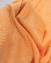 Tecido Crepe de Viscose Círculos em Riscos Branco e Laranja