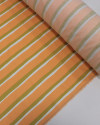 Tecido Linho Misto Listra Dupla Branco, Amarelo Mostarda e Coral