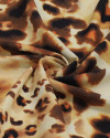 Tecido Viscose Italiano Macro Animal Print Tons Terrosos