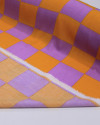Tecido Viscose Xadrez Lilás e Laranja