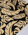 Tecido Viscose Macro Folhas Creme e Preto