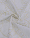 Tecido Cambraia Bordada Folhas de Bananeira Branco e Offwhite