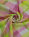 Tecido Crepe de Viscose Italiano Quadriculado Candy Color