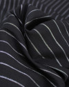 Tecido Linho Misto Italiano Risca de Giz com Lurex Preto