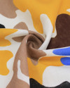 Tecido Linho Puro Italiano Camuflagem Colorida e Branco