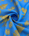 Tecido Linho Puro Italiano Búfalo e Pégaso Amarelo e Azul