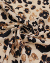 Tecido Viscose Italiano Animal Print Tons de Marrom e Nude