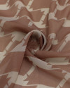 Tecido Crepe Chiffon Italiano Estampa Geométrica Irregular Castanho e Bege