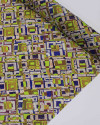 Tecido Crepe Koshibo Leve Italiano Geométrico Irregular Colorido