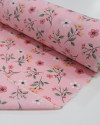 Tecido Cambraia de Algodão Jardim Floral Branco e Rosa