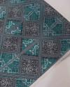 Tecido Crepe Bubble Multi Estampado Preto e Verde Tifany