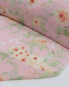 Tecido Crepe Koshibo Leve Campo Floral Bege Claro e Rosa Bebê