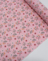 Tecido Cambraia de Algodão Jardim Floral Branco e Rosa