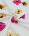 Tecido Viscose Portulacas Pink, Laranja e Offwhite