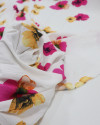 Tecido Viscose Portulacas Pink, Laranja e Offwhite