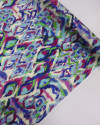 Tecido Crepe Silk Italiano Estampa Étnica Colorido e Creme