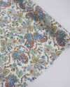 Tecido Viscose Estampa Paisley Tons Frios e Creme