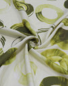 Tecido Viscose Italiano Círculos em Tie Dye Tons de Verde e Amarelo Estonado
