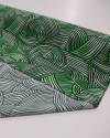 Tecido Viscose Italiano Riscos Ondulados Preto, Verde e Branco