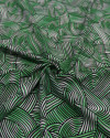 Tecido Viscose Italiano Riscos Ondulados Preto, Verde e Branco