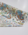 Tecido Viscose Estampa Paisley Tons Frios e Creme