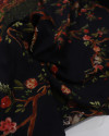 Tecido Viscose Barrado Floral e Raposas