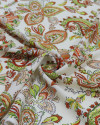 Tecido Viscose Estampa Paisley Tons Quentes e Creme