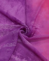 Tecido Crepe Chiffon Pintura Tie Dye Rosa e Roxo