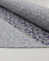 Tecido Crepe Salinas Tapete Floral Lavanda, Branco e Verde