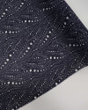 Tecido Crepe Chiffon Multi Poá Ondulado Branco e Azul Marinho