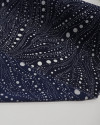Tecido Crepe Chiffon Multi Poá Ondulado Branco e Azul Marinho