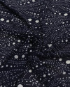 Tecido Crepe Chiffon Multi Poá Ondulado Branco e Azul Marinho