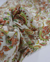 Tecido Viscose Estampa Paisley Tons Quentes e Creme