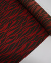 Tecido Crepe GGT Recortes Ondulados Marrom e Vermelho