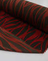 Tecido Crepe GGT Recortes Ondulados Marrom e Vermelho