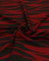 Tecido Crepe GGT Recortes Ondulados Marrom e Vermelho