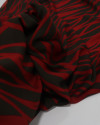 Tecido Crepe GGT Recortes Ondulados Marrom e Vermelho