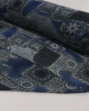 Tecido Crepe Chiffon Estampa Étnica Cinza e Azul