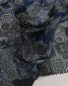 Tecido Crepe Chiffon Estampa Étnica Cinza e Azul