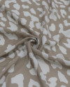 Tecido Crepe Bubble Animal Print Offwhite e Bege