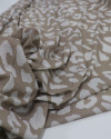 Tecido Crepe Bubble Animal Print Offwhite e Bege