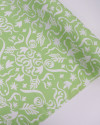 Tecido Viscose Texturizada Folhas e Espirais Pistache
