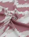 Tecido Viscose Estampa Abstrata Ondulado Sobreposto Branco e Goiaba