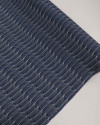 Tecido Viscose Linhas Curvas Creme e Azul Petróleo