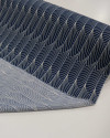 Tecido Viscose Linhas Curvas Creme e Azul Petróleo (0.6m)