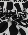 Tecido Viscose Texturizada Estampa Étnico Multi Barrado P/B